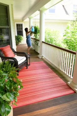 Recycling-Teppiche|Outdoorteppiche|FabHab Outdoorteppich World Collection 90 x 150 cm Rot