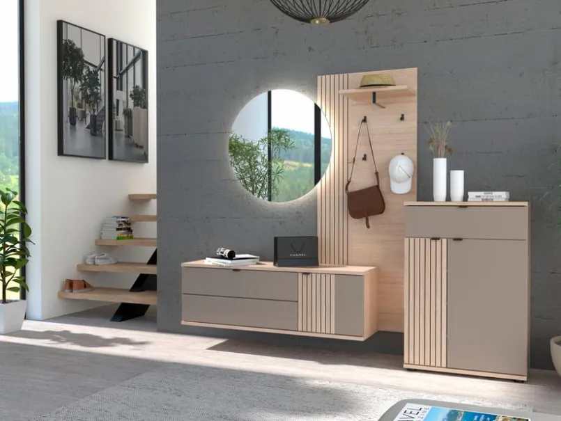Innostyle Garderobenständer & -Haken-Paneel Pisa Eiche