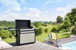 Planchagrills|Gasgrills|Forge Adour Plancha und Planchawagen Premium Gasplanchaset 75 Schwarz / Grau