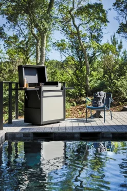Forge Adour Elektrogrills-Plancha und Wagen Premium Elektroplanchaset 60 Schwarz / Grau