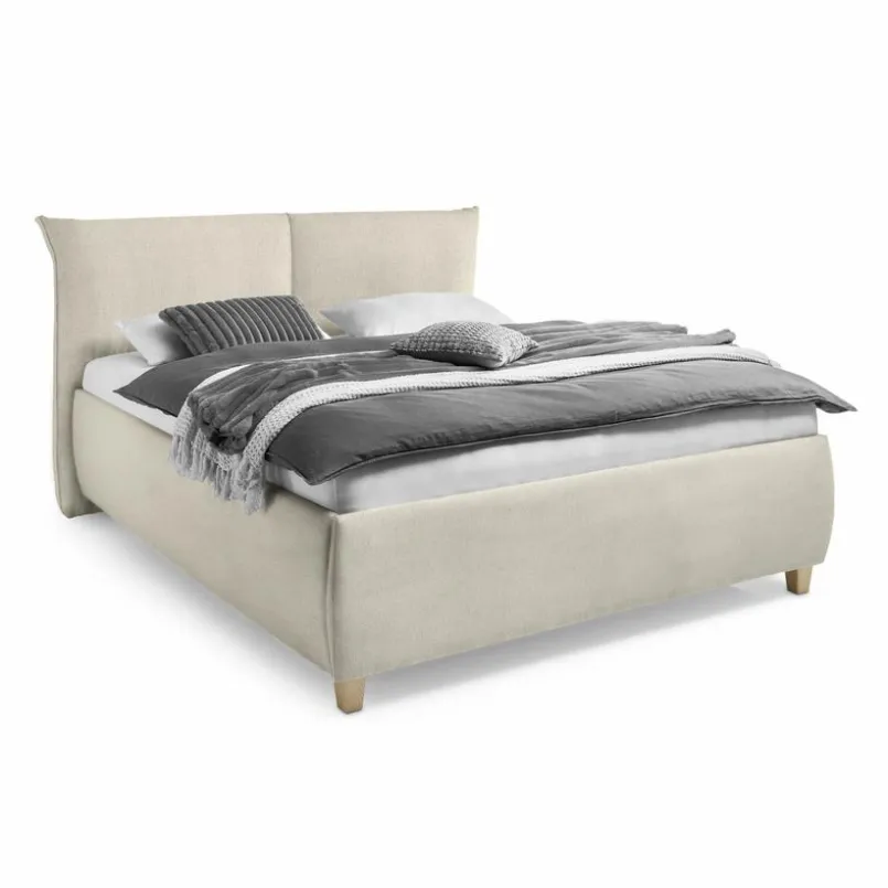 Betten-Polsterbett Axana 180 x 200 cm Grau / Beige