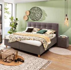 MAISON Betten-Polsterbett Kansas City BZR 180 x 200 cm Braun