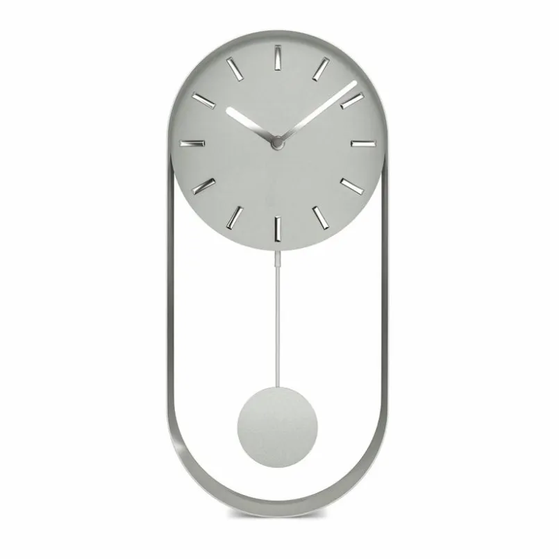 Mebus Wanduhren-Quarz-Pendelwanduhr 12912 40 x 20 cm Grau