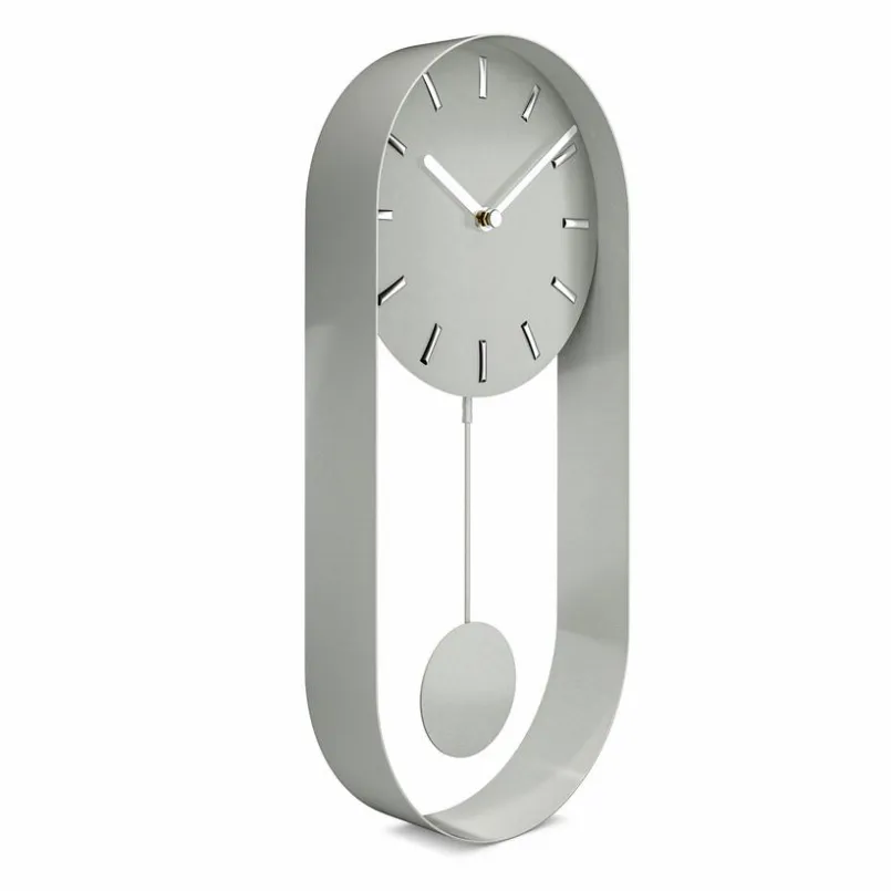 Mebus Wanduhren-Quarz-Pendelwanduhr 12912 40 x 20 cm Grau