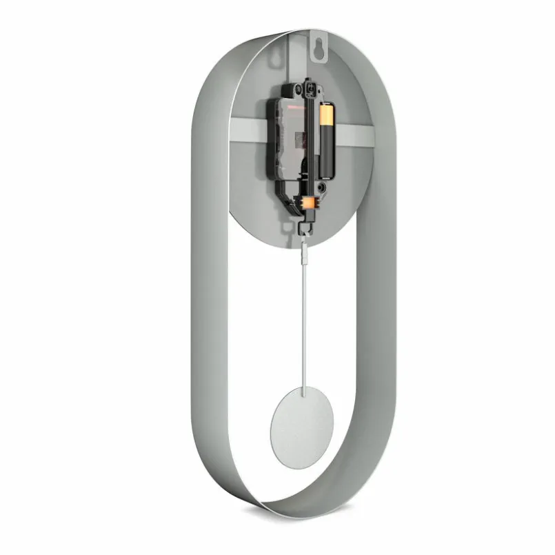 Mebus Wanduhren-Quarz-Pendelwanduhr 12912 40 x 20 cm Grau