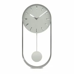 Mebus Wanduhren-Quarz-Pendelwanduhr 12912 40 x 20 cm Grau
