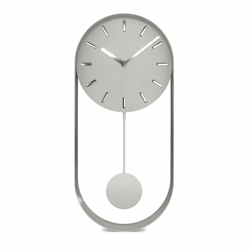 Mebus Wanduhren-Quarz-Pendelwanduhr 12912 40 x 20 cm Grau