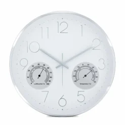 Mebus Wanduhren-Quarzwanduhr 12913 Ø 35 cm Weiß