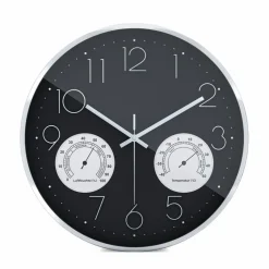 Mebus Wanduhren-Quarzwanduhr 19639 Ø 35 cm Schwarz