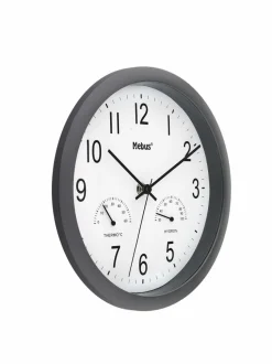 Mebus Wanduhren-Quarzwanduhr 56464 Ø 26 cm Schwarz