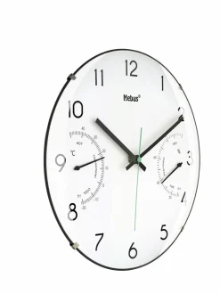 Mebus Wanduhren-Quarzwanduhr 16106 Ø 30 cm Weiß