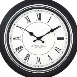 Mebus Wanduhren-Quarzwanduhr 56410 Ø 40 cm Schwarz