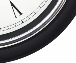 Mebus Wanduhren-Quarzwanduhr 56410 Ø 40 cm Schwarz