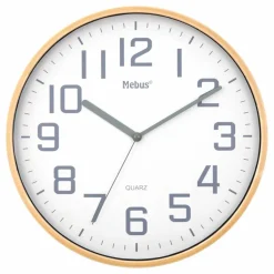 Wanduhren|Mebus Quarzwanduhr 17495 Ø 30 cm Braun