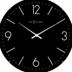 Nextime Wanduhren-Quarzwanduhr Basic Dome Ø 35 cm Schwarz