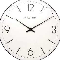 Wanduhren|Nextime Quarzwanduhr Basic Dome Ø 35 cm Weiß
