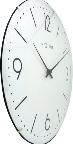 Wanduhren|Nextime Quarzwanduhr Basic Dome Ø 35 cm Weiß