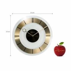 Nextime Wanduhren-Quarzwanduhr Retro Ø 31 cm Gold