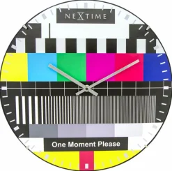 Wanduhren|Nextime Quarzwanduhr Testpage Dome Ø 35 cm Bunt