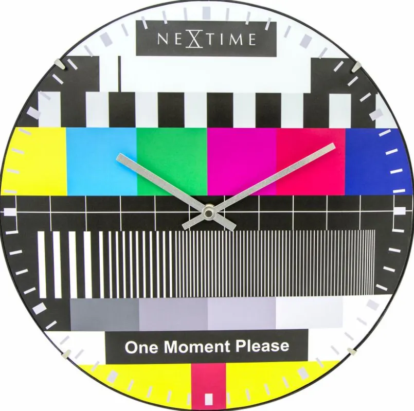 Wanduhren|Nextime Quarzwanduhr Testpage Dome Ø 35 cm Bunt