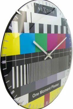 Wanduhren|Nextime Quarzwanduhr Testpage Dome Ø 35 cm Bunt