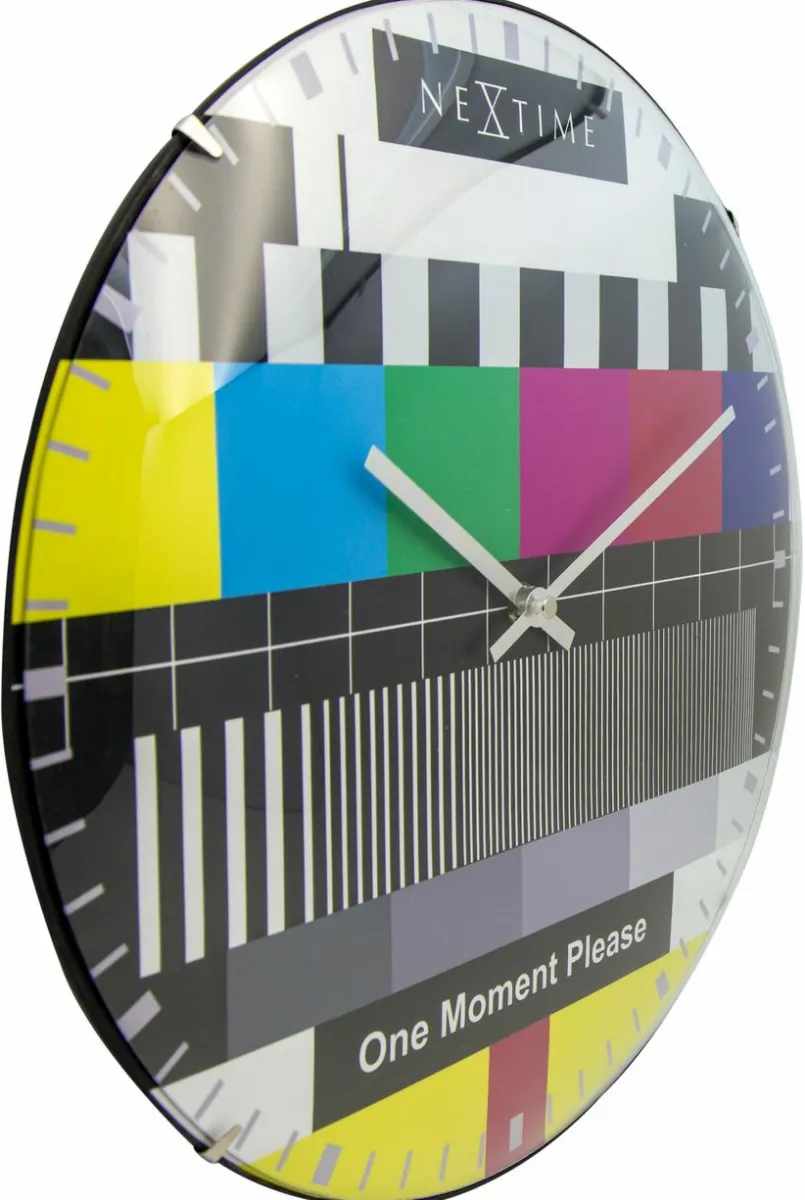 Wanduhren|Nextime Quarzwanduhr Testpage Dome Ø 35 cm Bunt