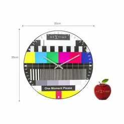 Wanduhren|Nextime Quarzwanduhr Testpage Dome Ø 35 cm Bunt