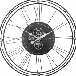Nextime Wanduhren-Quarzwanduhr Wire Gear Clock Ø 90,5 cm Silber