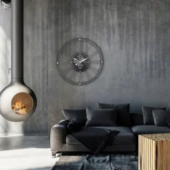 Nextime Wanduhren-Quarzwanduhr Wire Gear Clock Ø 90,5 cm Silber