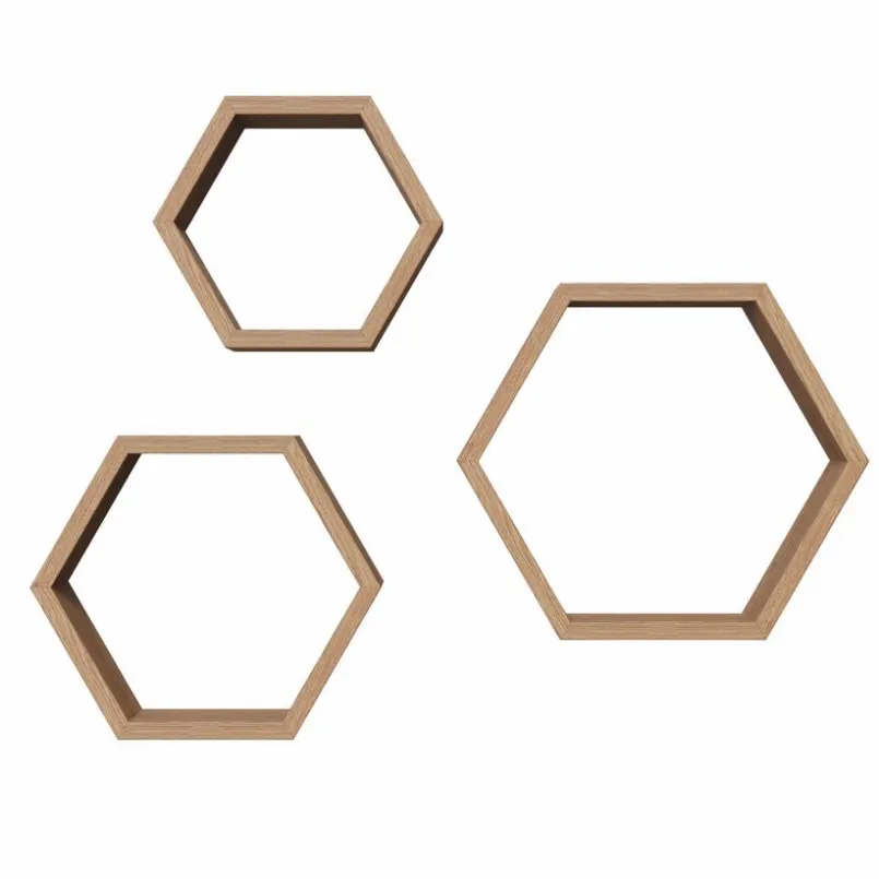 Praktisch Im Flur|Regale|best home products Regal-Set 3-tlg. Wabe Eiche