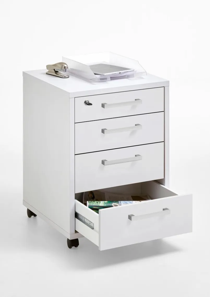 Schreibtische|Büromöbel-Serien|FMD Rollcontainer Calvia Weiß
