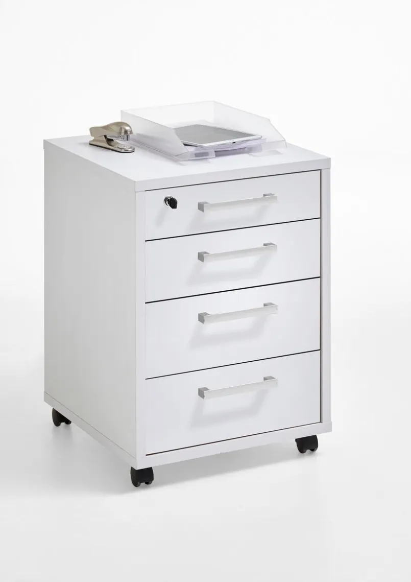 Schreibtische|Büromöbel-Serien|FMD Rollcontainer Calvia Weiß