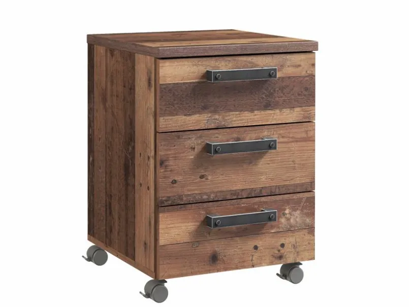 FORTE Schreibtische-Rollcontainer Clif Dunkelbraun