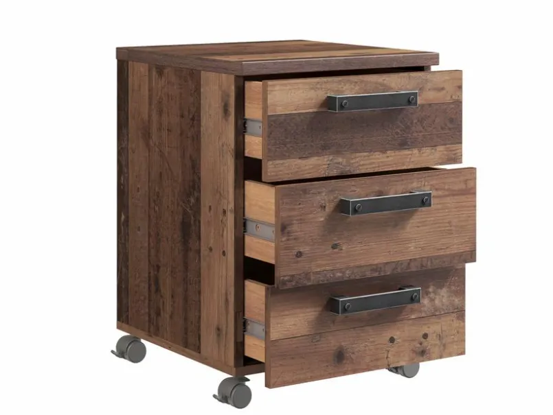 FORTE Schreibtische-Rollcontainer Clif Dunkelbraun