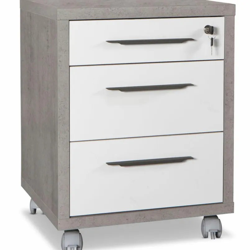 Schreibtische|Büromöbel-Serien|Composad Rollcontainer Disegno Betonoptik