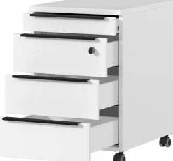 Germania Schreibtische-Rollcontainer Mailand Weiß