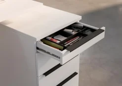 Germania Schreibtische-Rollcontainer Mailand Weiß