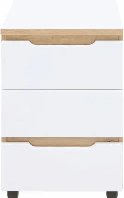 Innostyle Schreibtische-Rollcontainer Memphis Weiß / Eiche