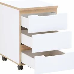 Innostyle Schreibtische-Rollcontainer Memphis Weiß / Eiche