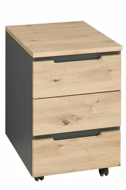 Innostyle Schreibtische-Rollcontainer Memphis Eiche Artisan / Graphit