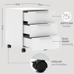 Innostyle Schreibtische-Rollcontainer Santorin Weiß