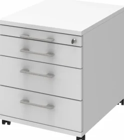 Schreibtische|Büromöbel-Serien|Röhr Rollcontainer Techno, 80 cm Weiß