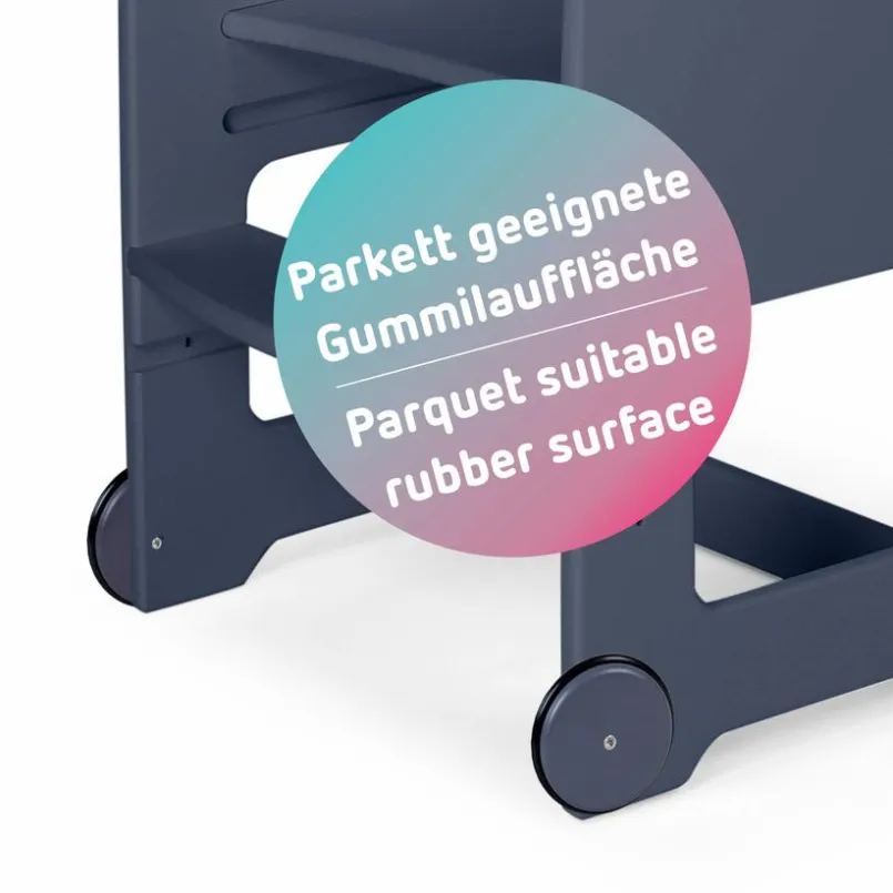 babybay Hochstühle|Hochstühle-Rollen 2er-Set Littlefoot Schiefergrau