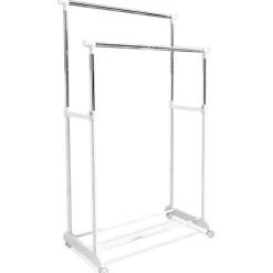 Garderobenständer & -Haken|Praktisch Im Schlafzimmer-Rollgarderobe Hanger Trolley Weiß / Chrom