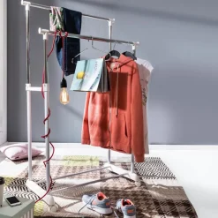 Garderobenständer & -Haken|Praktisch Im Schlafzimmer-Rollgarderobe Hanger Trolley Weiß / Chrom
