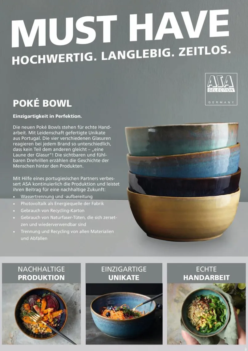 Schalen & Schüsseln|Schalen & Schüsseln|ASA Selection Schale Poke Bowl mangosteen 800 ml Braun