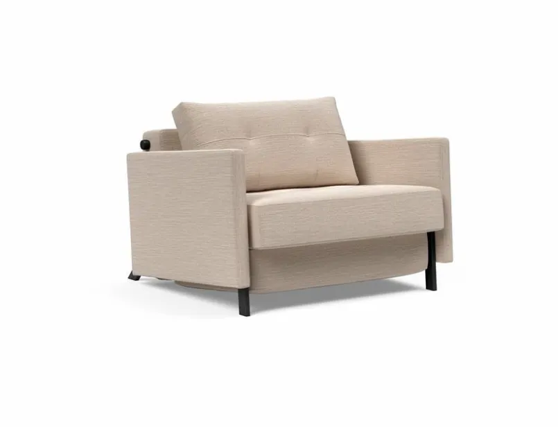 Schlafsofas|Sessel|INNOVATION LIVING Schlafsessel Cubed 90 mit Armlehnen Sand Grey