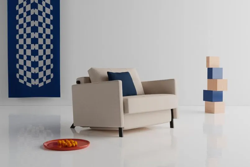 Schlafsofas|Sessel|INNOVATION LIVING Schlafsessel Cubed 90 mit Armlehnen Sand Grey