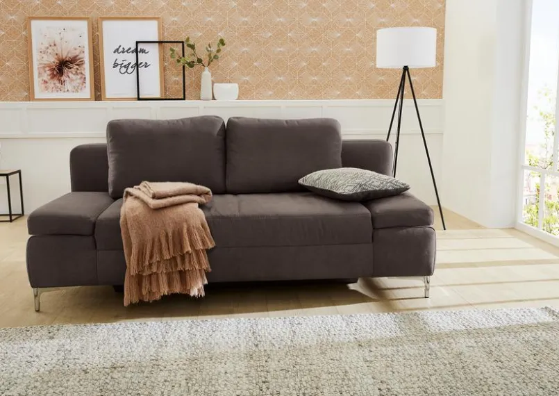 Schlafsofas|Schlafsofas-Schlafsofa Jano Braun / Gemustert
