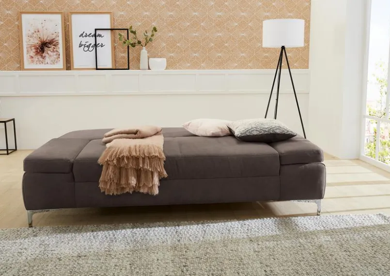 Schlafsofas|Schlafsofas-Schlafsofa Jano Braun / Gemustert